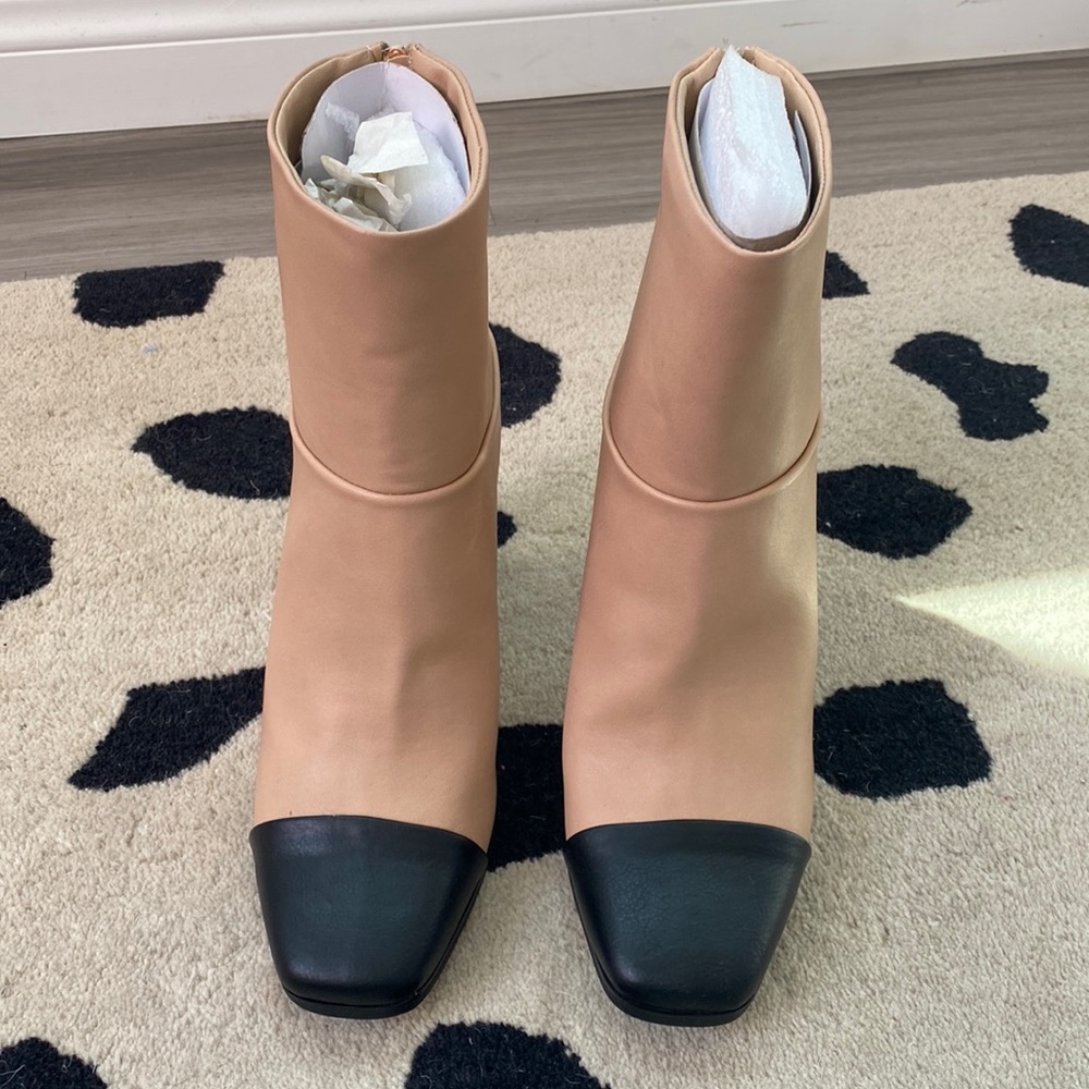 BRAND NEW | Kelly Rowland nude two tone boots in size 7.5  | JustFab